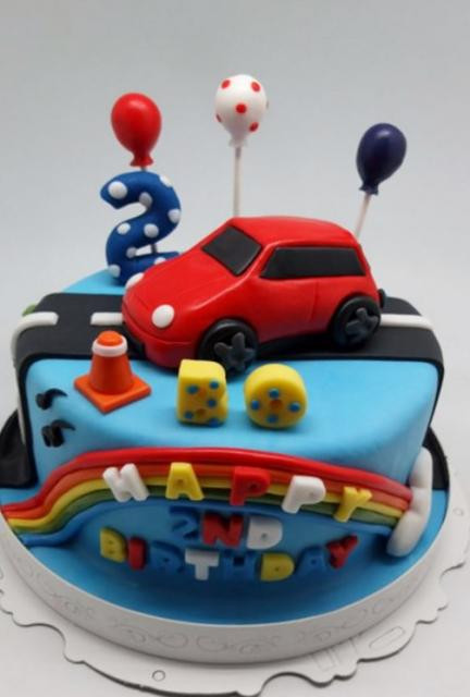 Best ideas about Birthday Cake For 2 Year Old Boy
. Save or Pin Car Toy Theme Blue Birthday Cake with Rainbow for Two Year Now.