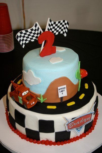 Best ideas about Birthday Cake For 2 Year Old Boy
. Save or Pin Cars the movie Birthday cake 2 tiered cars birtrhday Now.