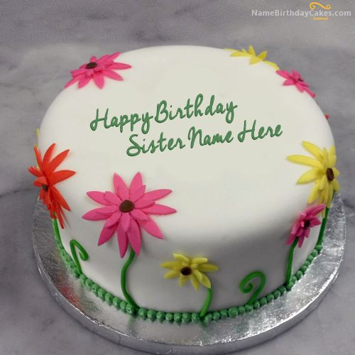 Best ideas about Birthday Cake For Sister
. Save or Pin Write name on Lovely Birthday Cake For Sister Happy Now.