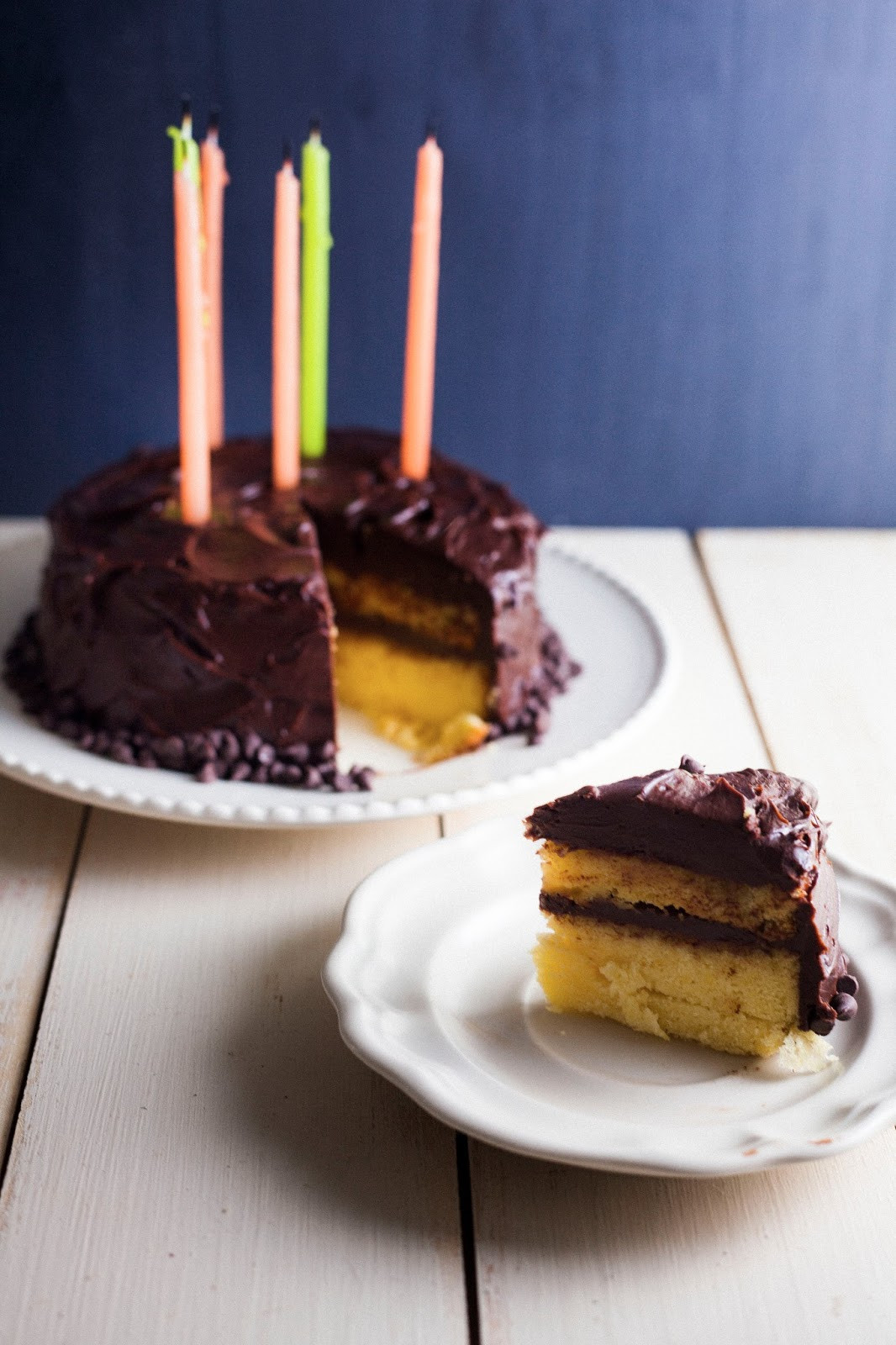 Best ideas about Birthday Cake Frosting
. Save or Pin Yellow Birthday Cake with Chocolate Frosting for Two Now.