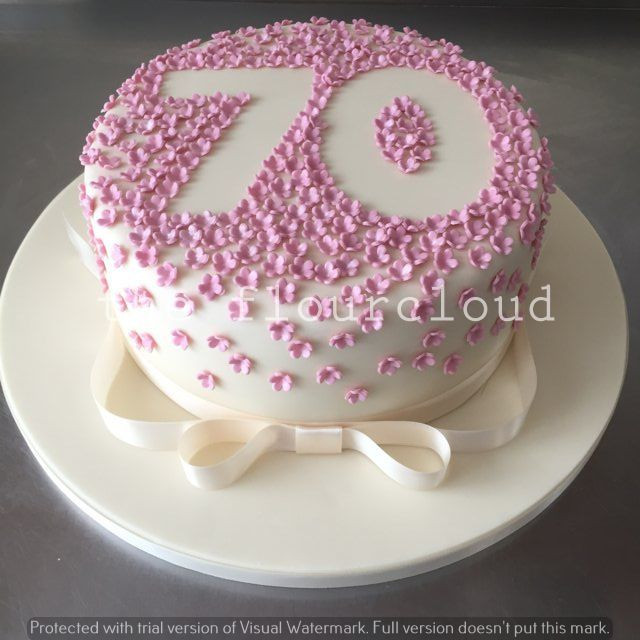 Best ideas about Birthday Cake Ideas For Mom
. Save or Pin Pretty pink flowers outline for this 70th birthday cake Now.