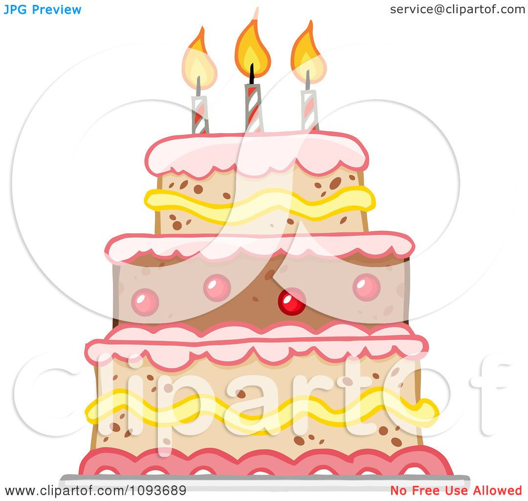 Best ideas about Birthday Cake Illustration
. Save or Pin Clipart Layered Birthday Cake With Three Candles Royalty Now.