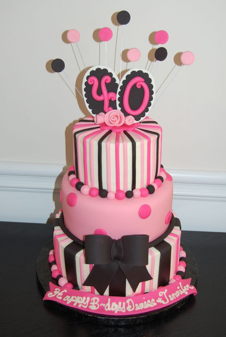 Best ideas about Birthday Cake Image
. Save or Pin 40th Birthday cake pink and black Now.