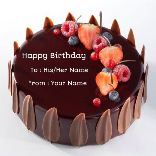 Best ideas about Birthday Cake Images With Names
. Save or Pin Birthday Chocolate Velvet Decorated Cake With Your Name Now.