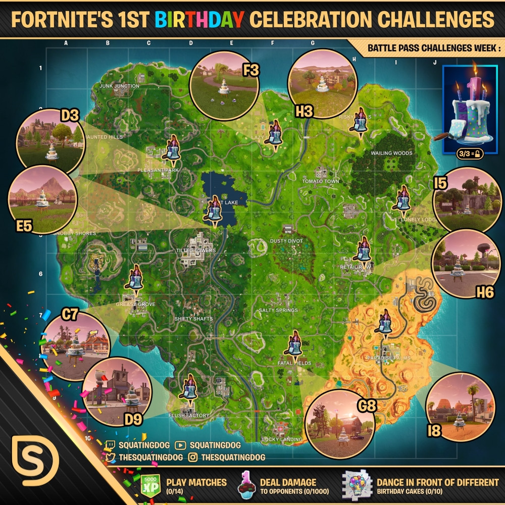Best ideas about Birthday Cake Map
. Save or Pin Fortnite All Birthday Cake locations Dance in front of Now.