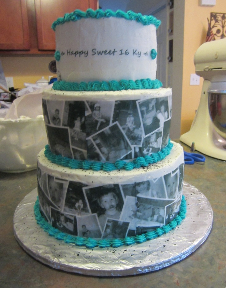 Best ideas about Birthday Cake Photo
. Save or Pin Sweet 16 collage cake Party ideas Now.