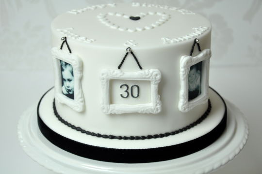 Best ideas about Birthday Cake Photo Frame
. Save or Pin Monochrome photo frame 30th birthday cake Cake by Mrs Now.