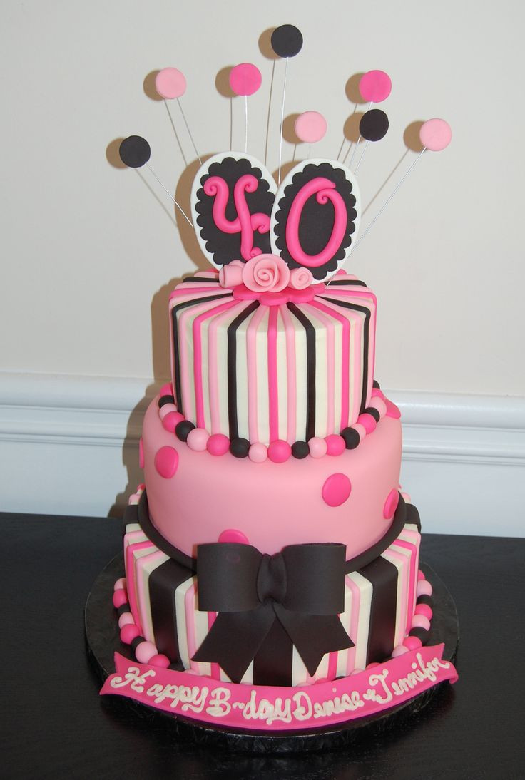 Best ideas about Birthday Cake Photo
. Save or Pin 40th Birthday cake pink and black Now.