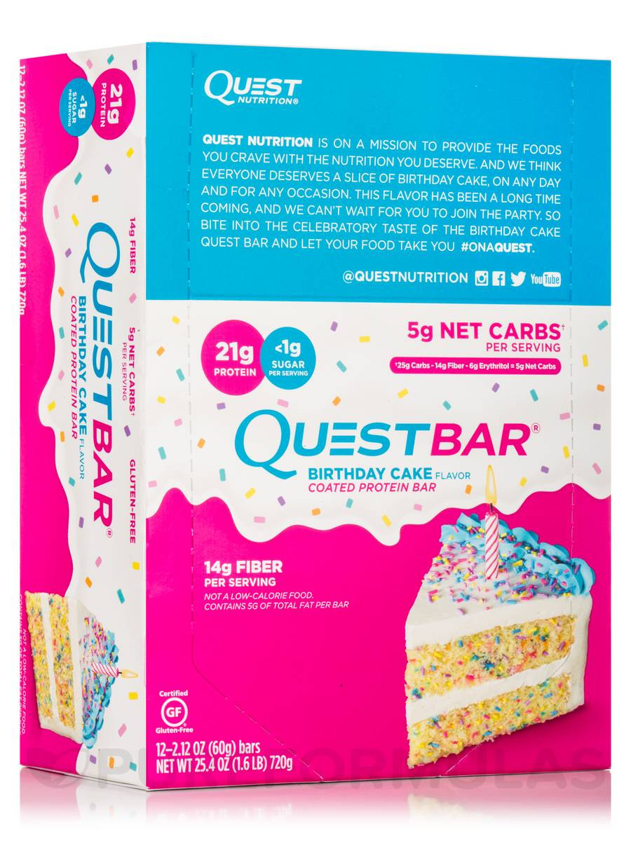 Best ideas about Birthday Cake Protein Bar
. Save or Pin Quest Bar Birthday Cake Flavor Protein Bar Box of 12 Now.