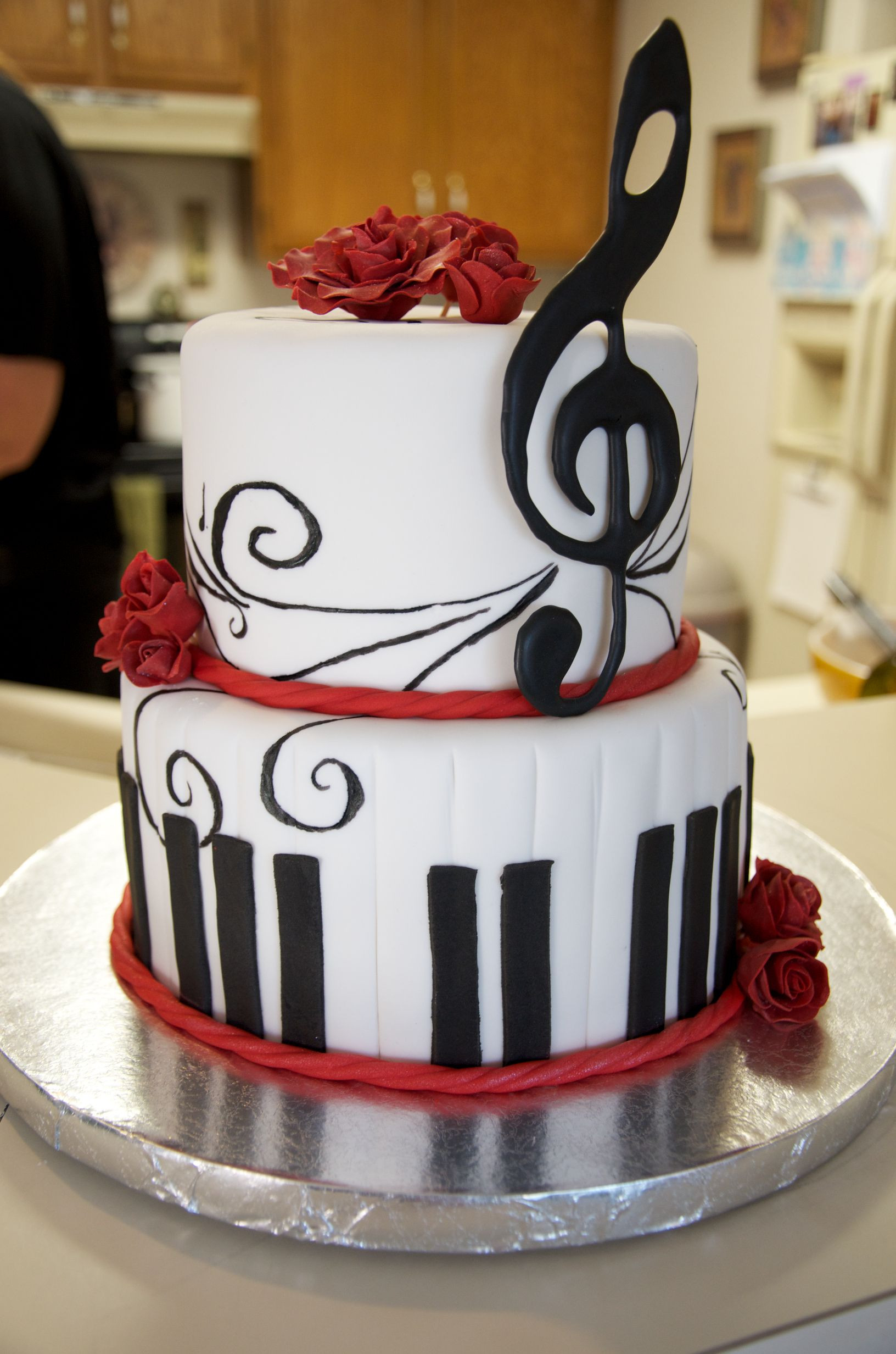 Best ideas about Birthday Cake Song
. Save or Pin Music red white and black birthday cake Handmade piano Now.