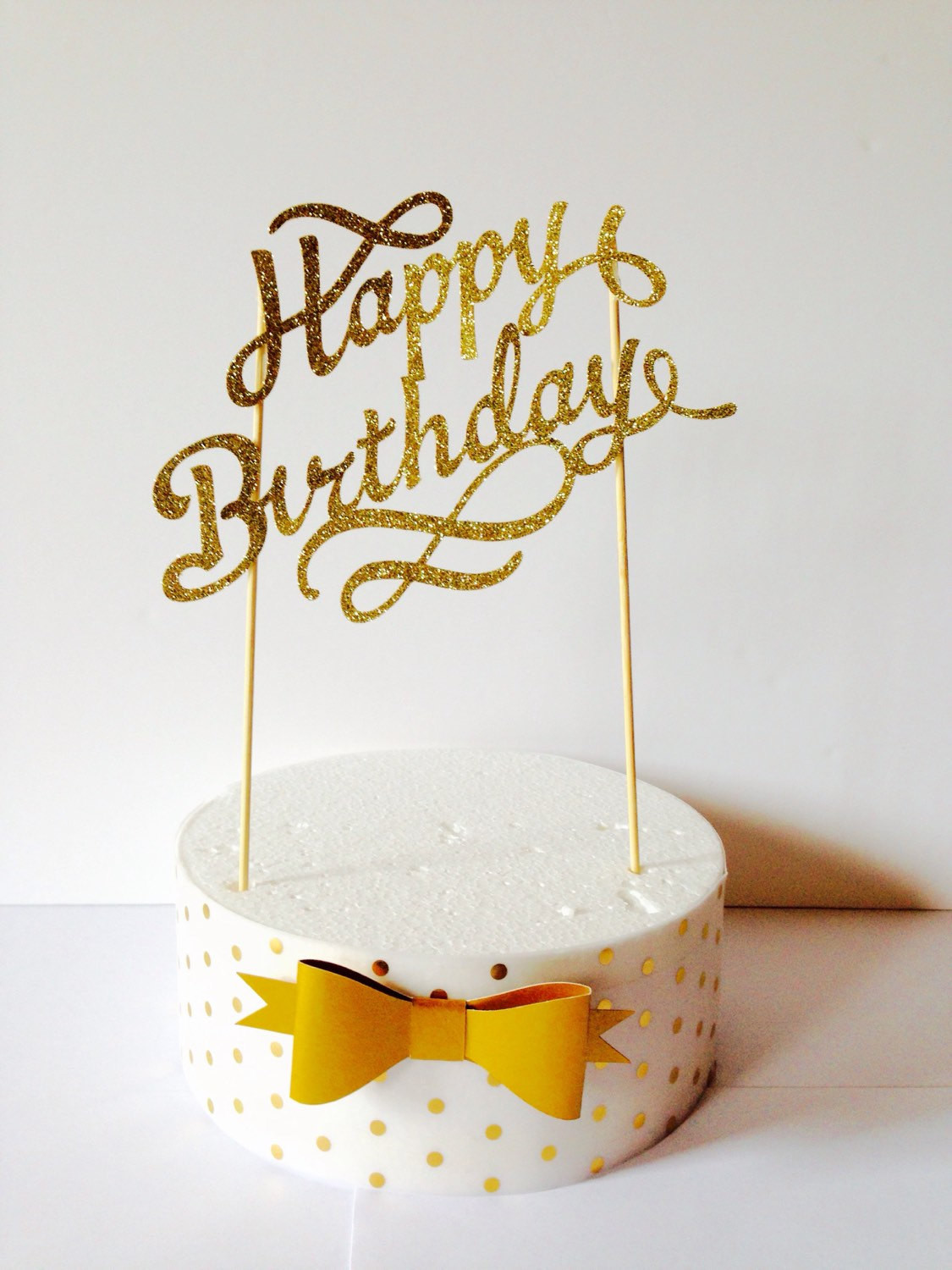 Best ideas about Birthday Cake Toppers
. Save or Pin gold happy birthday cake topper fancy cake topper1st Now.