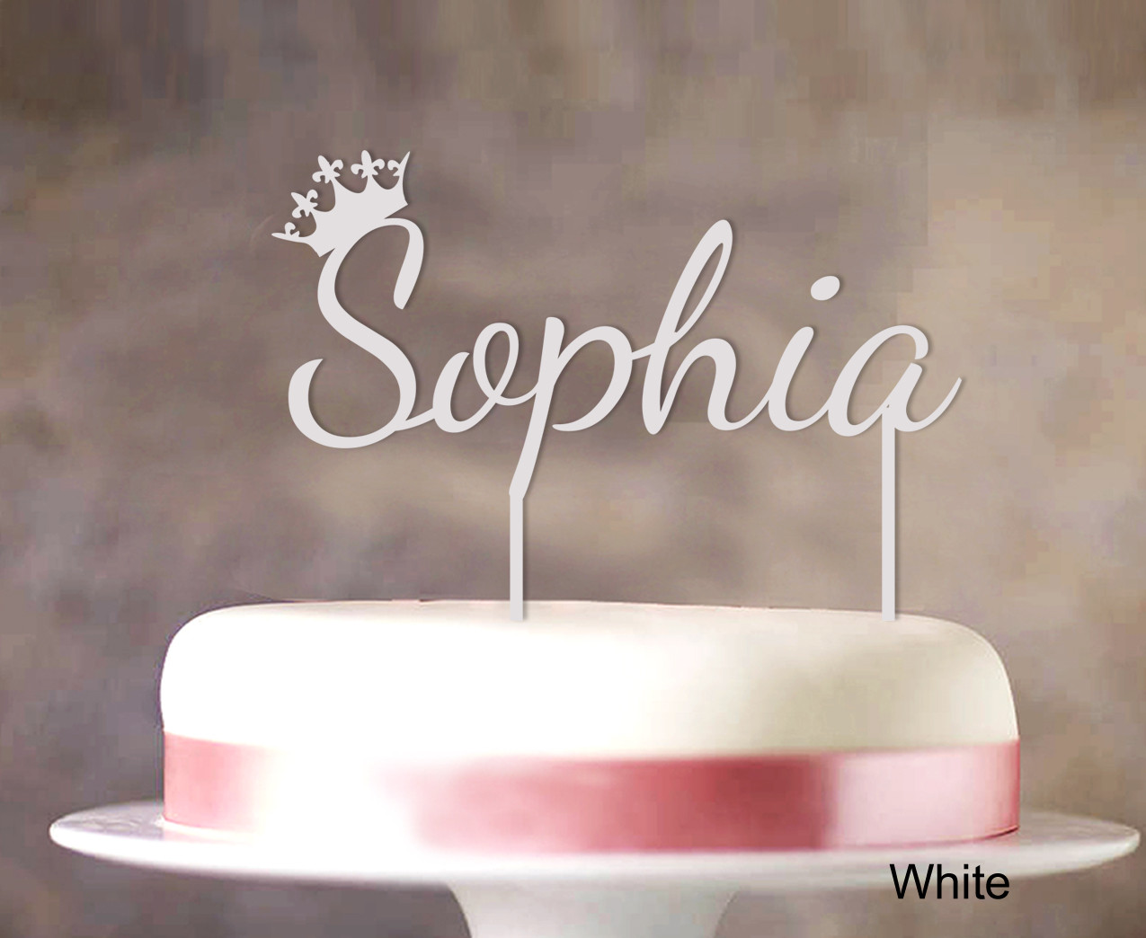 Best ideas about Birthday Cake Toppers
. Save or Pin "Sophia" Custom Name Cake Topper With Crown Personalized Now.