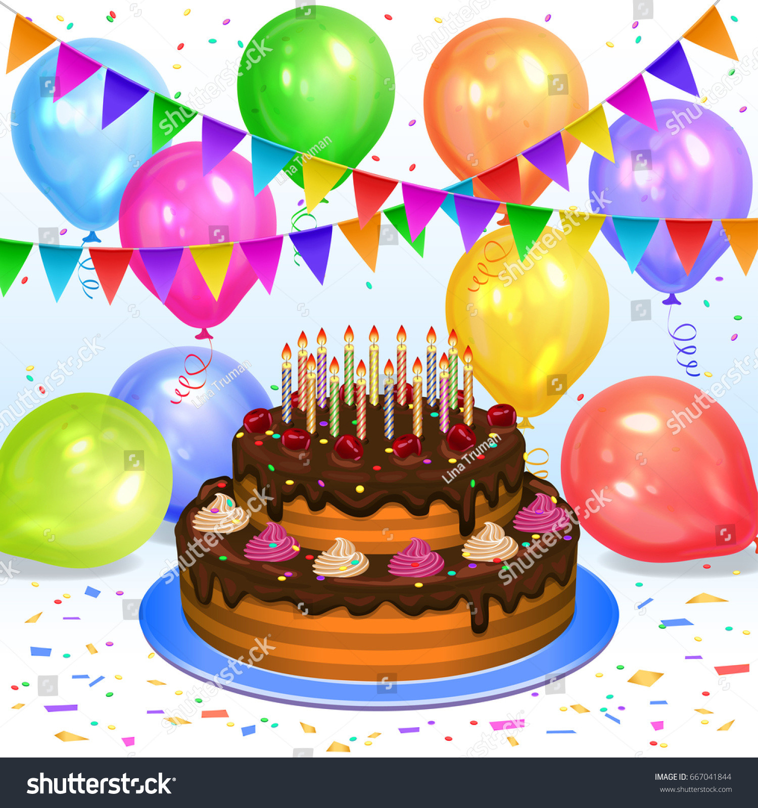 Best ideas about Birthday Cake With Candles And Balloons
. Save or Pin Birthday Cake Candles Colorful Balloons Confetti Stock Now.