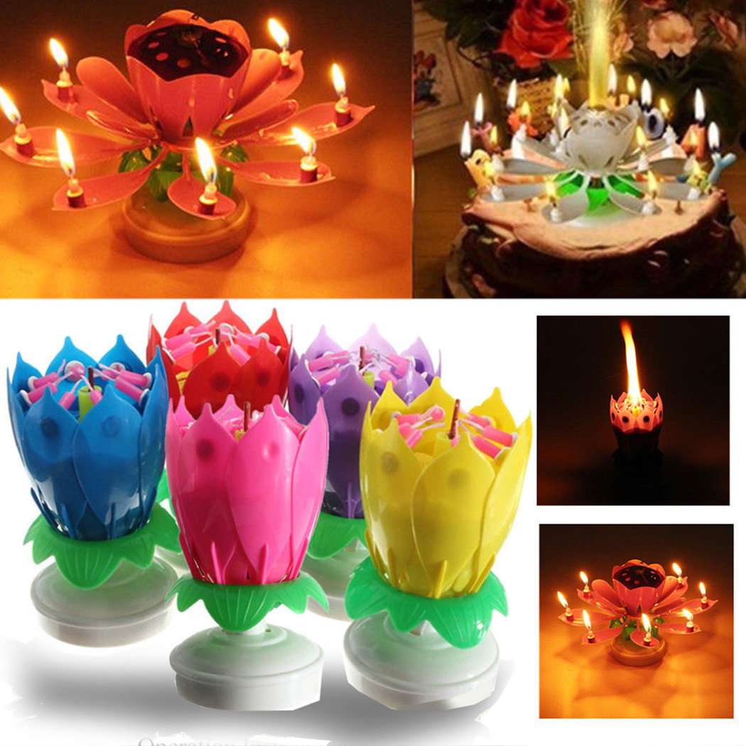 Best ideas about Birthday Cake With Candles
. Save or Pin Birthday Candle Lotus Flower Blossom Musical Party Cake Now.