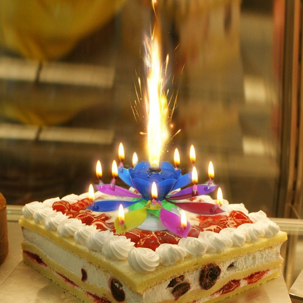 Best ideas about Birthday Cake With Candles
. Save or Pin Music Singing Candle Spin Lotus Happy Birthday Wedding Now.