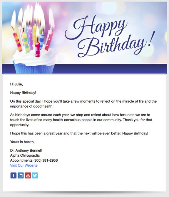 Best ideas about Birthday Card Email
. Save or Pin 5 Chiropractic Email Marketing Templates Now.