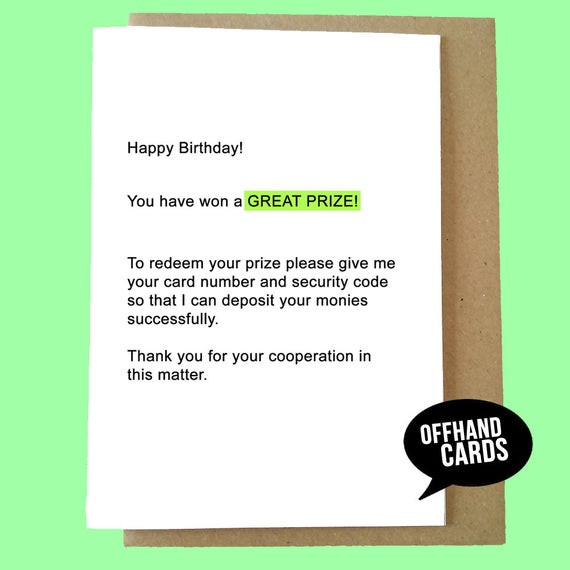 Best ideas about Birthday Card Email
. Save or Pin Funny Scam Email Birthday Card Humour Card Birthday Humour Now.