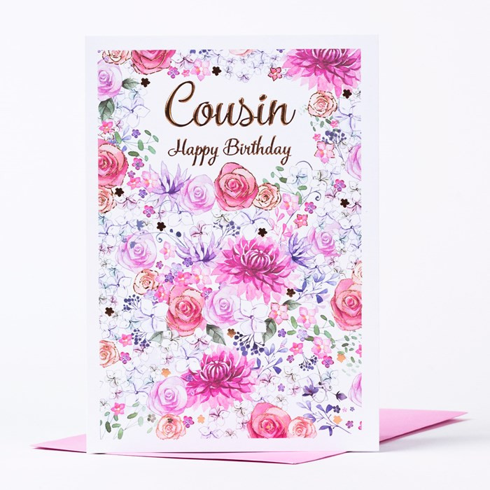 Best ideas about Birthday Card For Cousin
. Save or Pin Birthday Card Cousin Full Floral Print ly 59p Now.