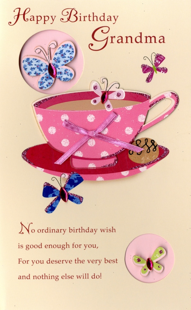 Best ideas about Birthday Card For Grandma
. Save or Pin Happy Birthday Grandma Embellished Greeting Card Second Now.
