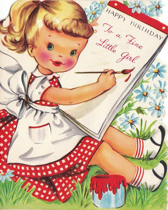 Best ideas about Birthday Card For Little Girl
. Save or Pin Vintage 1950s Happy Birthday To A Fine Little Girl Greetings Now.