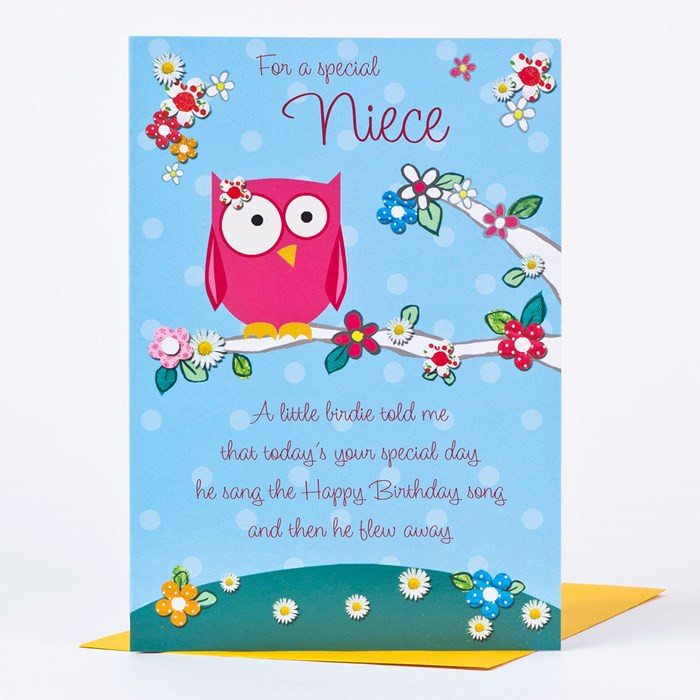 Best ideas about Birthday Card For Niece
. Save or Pin Birthday Card Special Niece Owl Design Now.