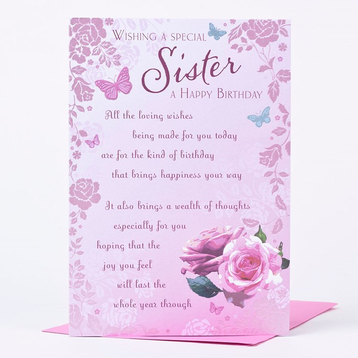 Best ideas about Birthday Card For Sister
. Save or Pin Birthday Card Sister Pink Rose Now.