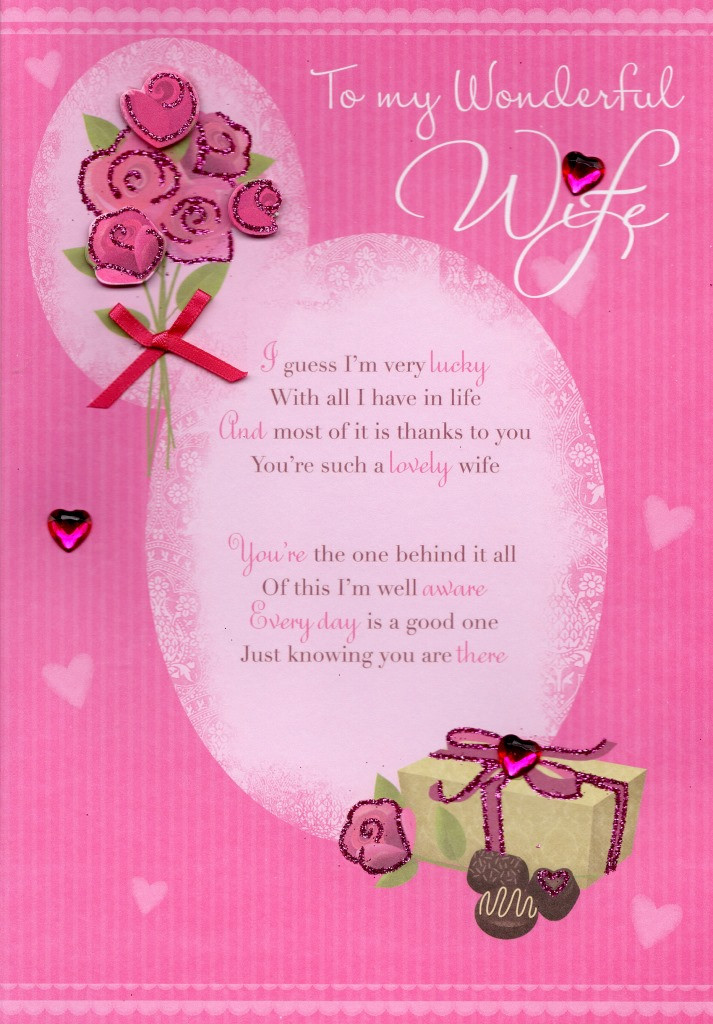 Best ideas about Birthday Card For Wife
. Save or Pin Wonderful Wife Happy Birthday Greeting Card Lovely Verse Now.
