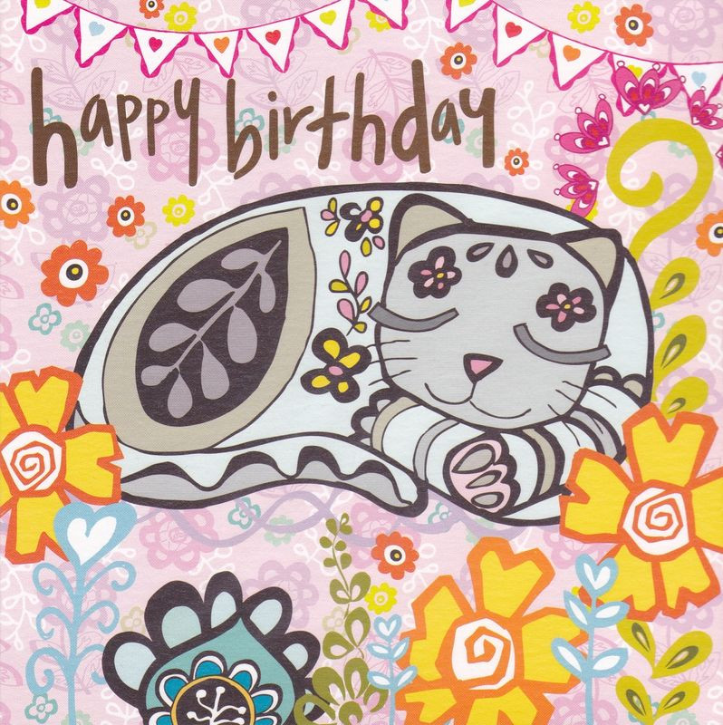 Best ideas about Birthday Card Images
. Save or Pin Cat & Flowers Birthday Card Karenza Paperie Now.