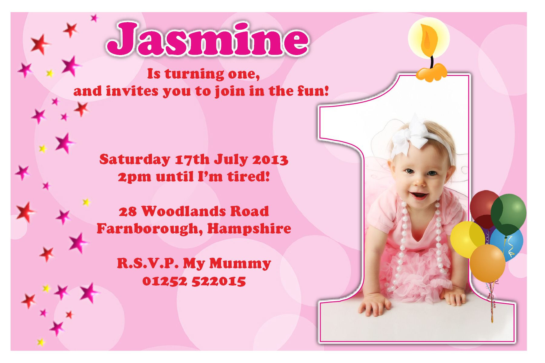 Best ideas about Birthday Card Invitations
. Save or Pin 1st Birthday Invitations Girl Free Template Baby Girl s Now.