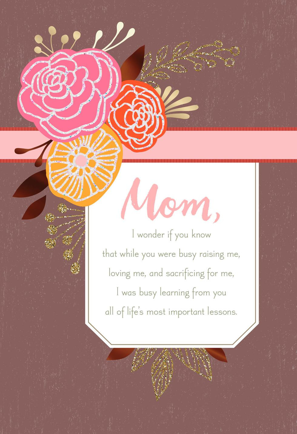 Best ideas about Birthday Card Mom
. Save or Pin Life s Most Important Lessons Birthday Card for Mom Now.