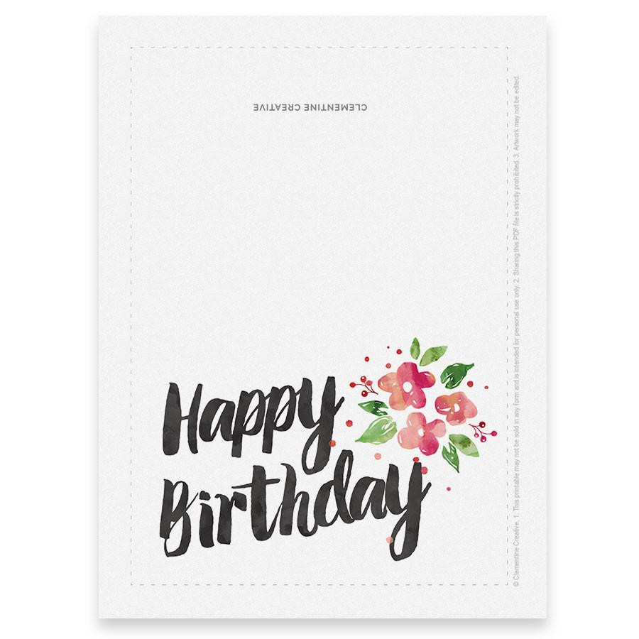 Best ideas about Birthday Card Print Out
. Save or Pin Printable Birthday Card for Her – Clementine Creative Now.