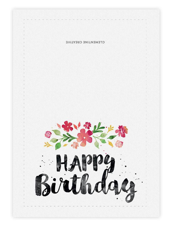 Best ideas about Birthday Card Print Out
. Save or Pin Printable Birthday Card Spring Blossoms – Clementine Now.