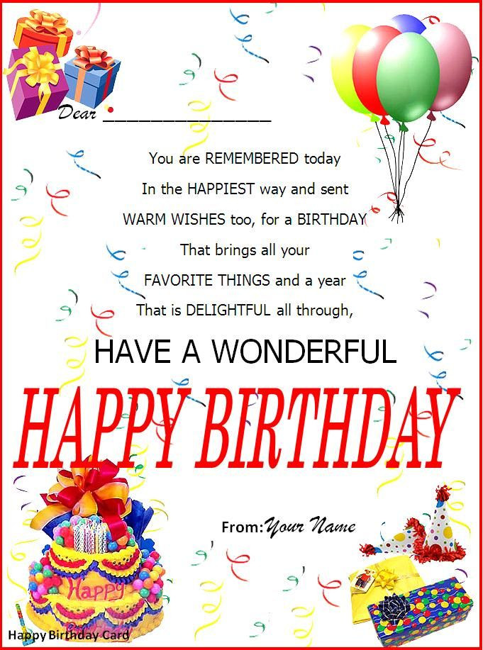 Best ideas about Birthday Card Template Word
. Save or Pin Birthday Card Word Template Now.