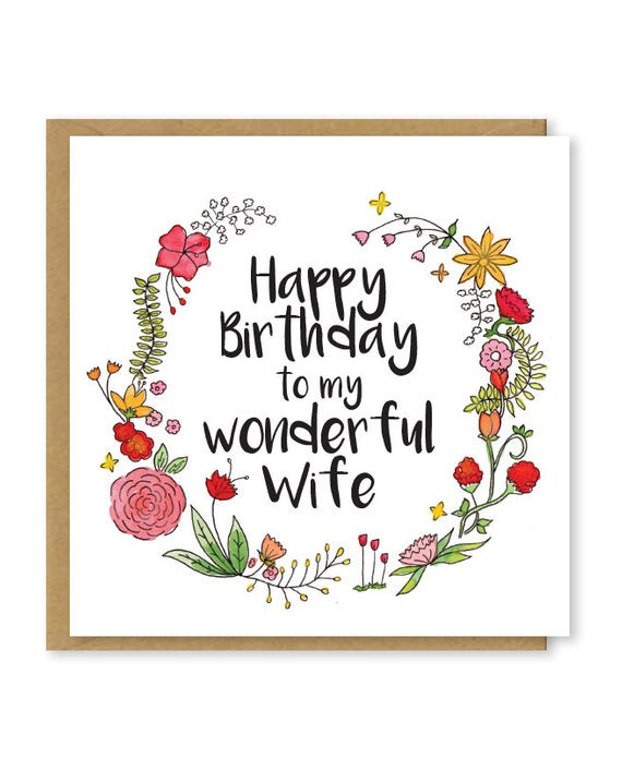 Best ideas about Birthday Card Wife
. Save or Pin Happy birthday Wife My wonderful wife card Birthday card Now.