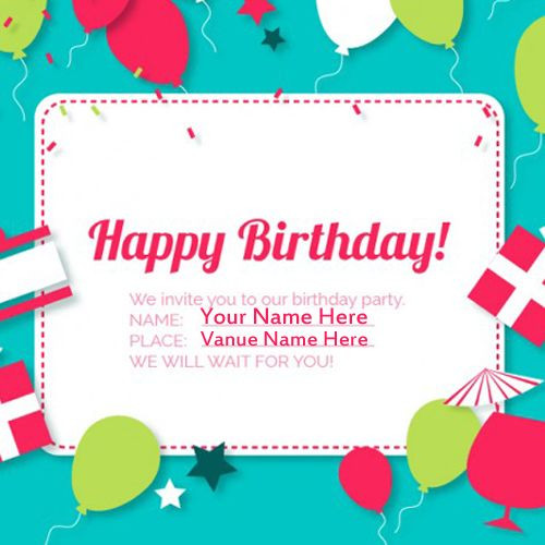 Best ideas about Birthday Card With Name
. Save or Pin Create Birthday Invitation Card With Your Name line Now.
