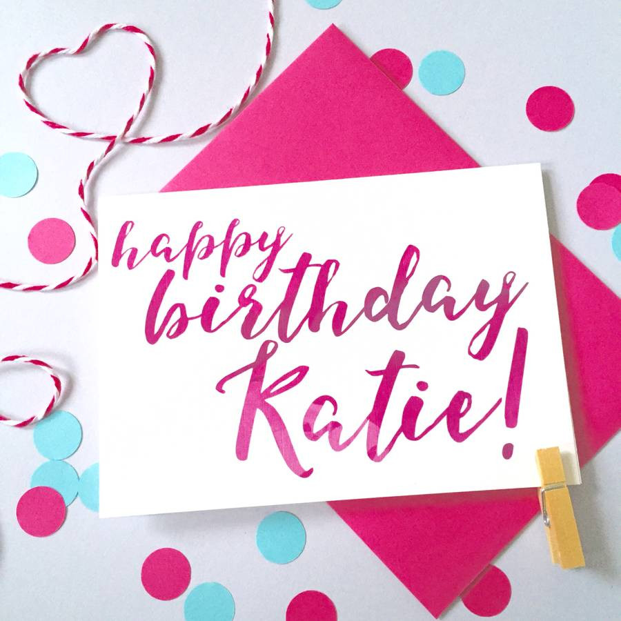 Best ideas about Birthday Card With Name
. Save or Pin personalised name calligraphy birthday card by ruby wren Now.