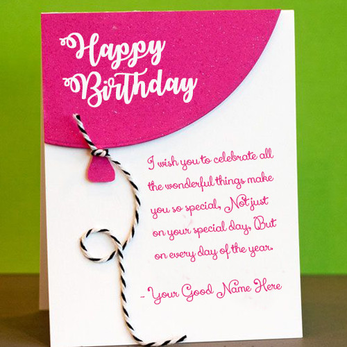 Best ideas about Birthday Card With Name
. Save or Pin Birthday cards – Write name on image Now.
