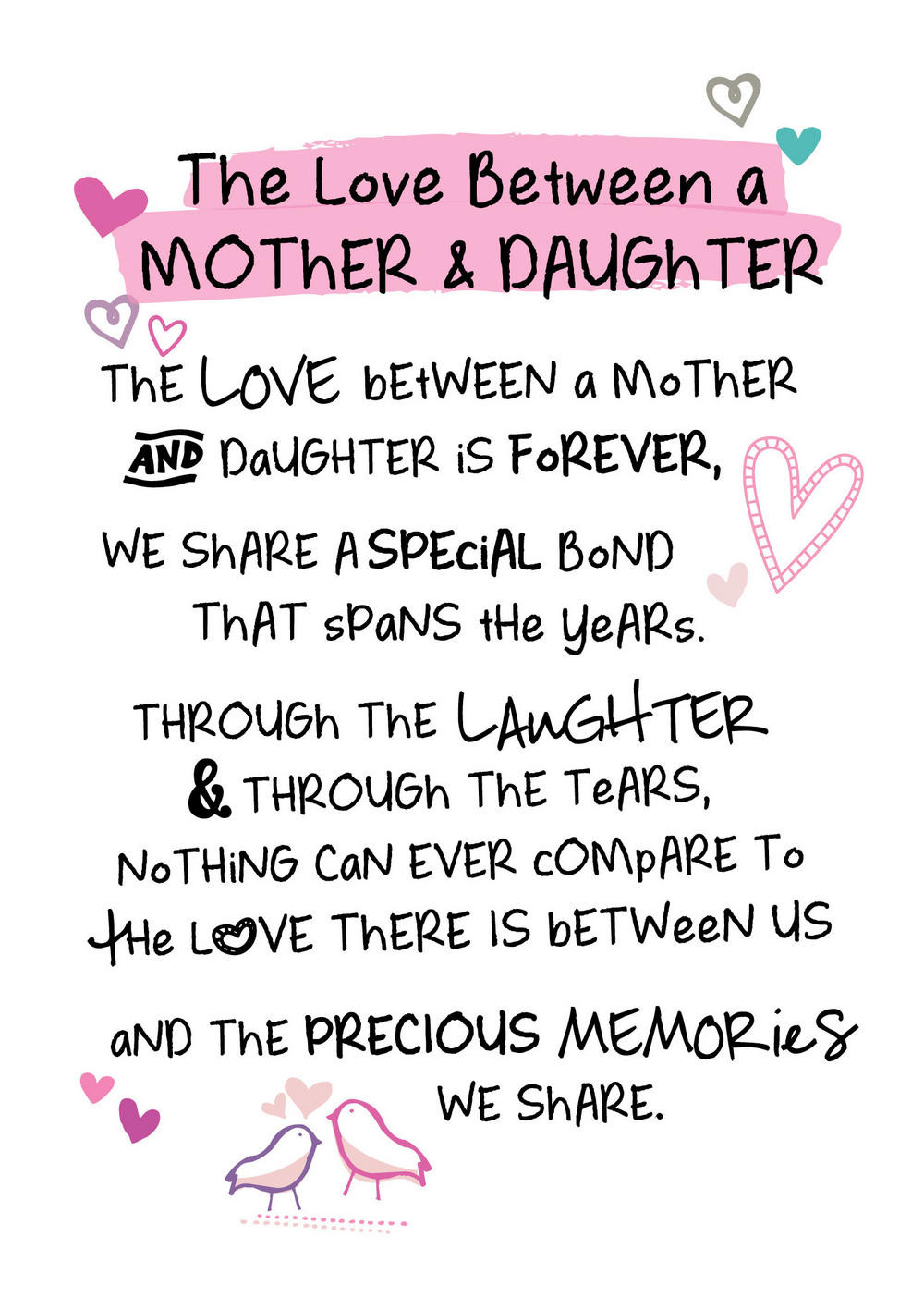 Best ideas about Birthday Card Words
. Save or Pin Mother & Daughter Love Inspired Words Greeting Card Blank Now.