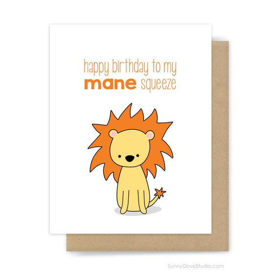 Best ideas about Birthday Cards For Him Funny
. Save or Pin Funny Birthday Card For Boyfriend Husband Him Lion Pun Mane Now.