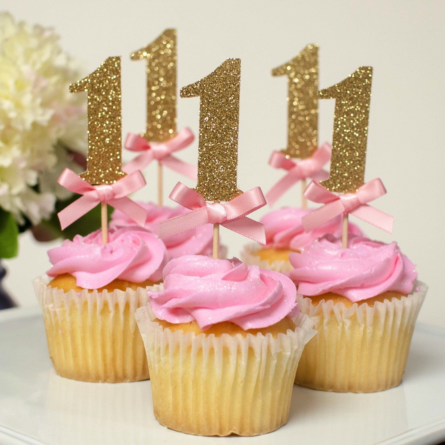 Best ideas about Birthday Cupcake Ideas
. Save or Pin 12 First Birthday Pink & Gold Cupcake toppers 1st Now.