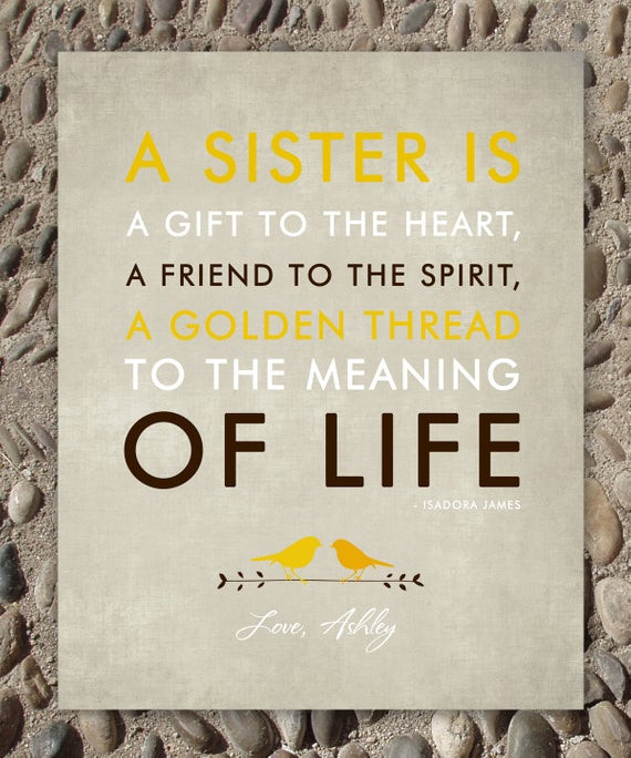 Best ideas about Birthday Gifts For Sisters
. Save or Pin Items similar to SISTERS t print Personalized t Now.