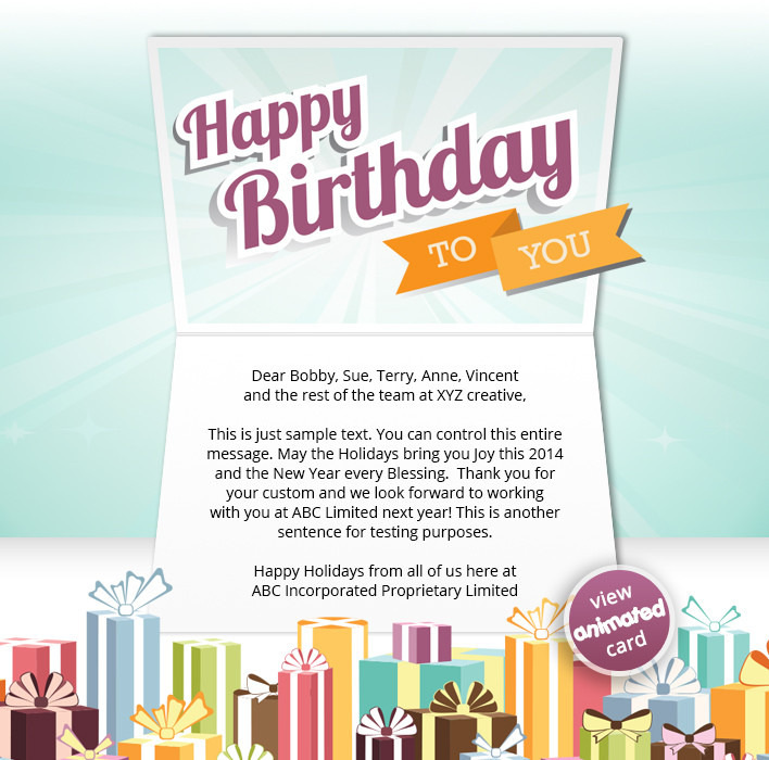 Best ideas about Birthday Gifts To Send In The Mail
. Save or Pin Corporate Birthday eCards Now.