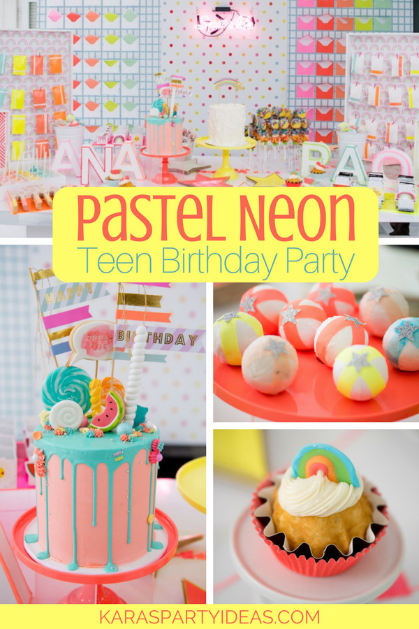 Best ideas about Birthday Ideas For Teens
. Save or Pin Kara s Party Ideas Pastel Neon Teen Birthday Party Now.