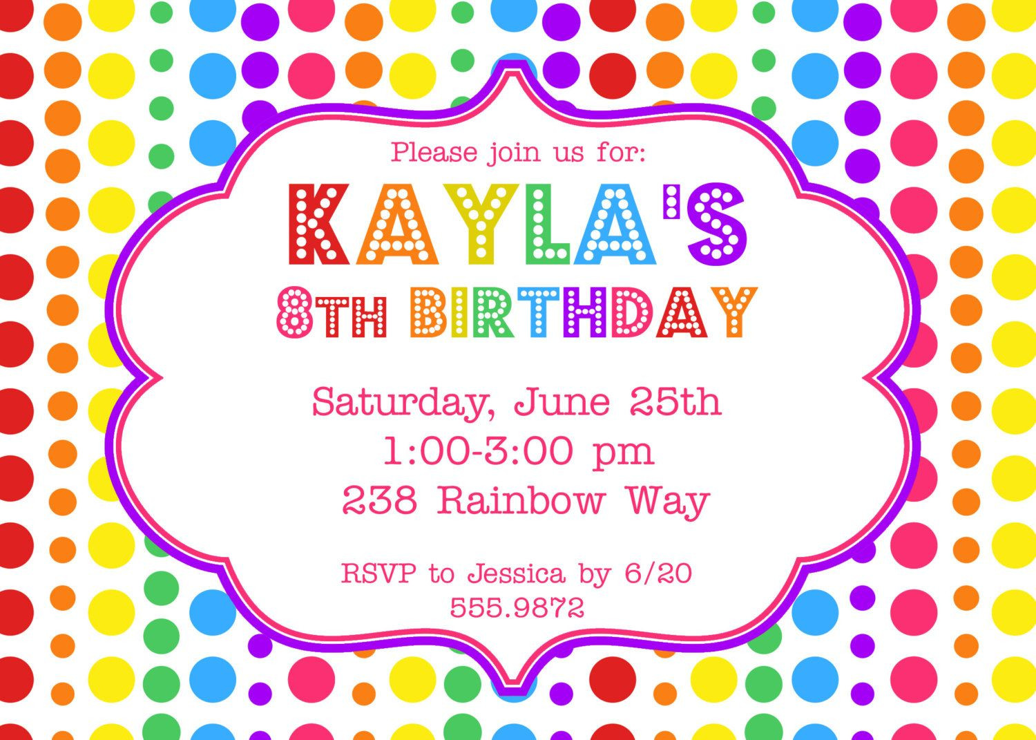 Best ideas about Birthday Invitation Ideas
. Save or Pin Rainbow Birthday Party Invitation $12 00 via Etsy Now.