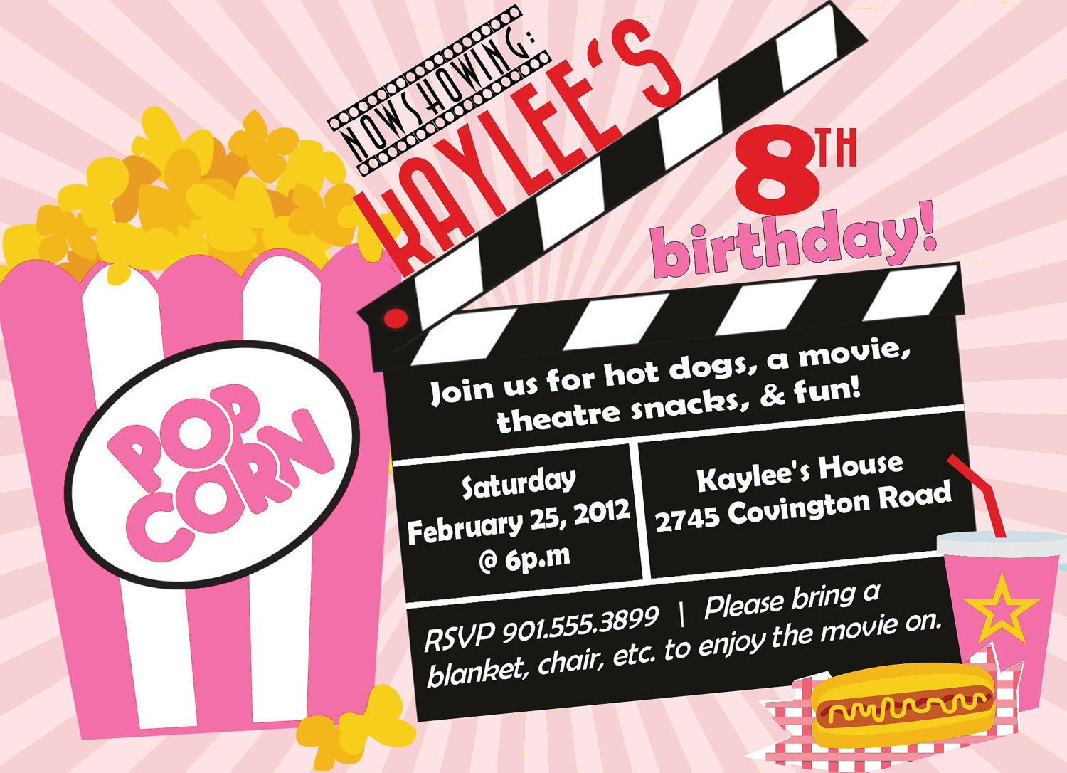 Best ideas about Birthday Invitations For Girl
. Save or Pin Movie Birthday Party Invitation Girl Birthday Invitation Now.