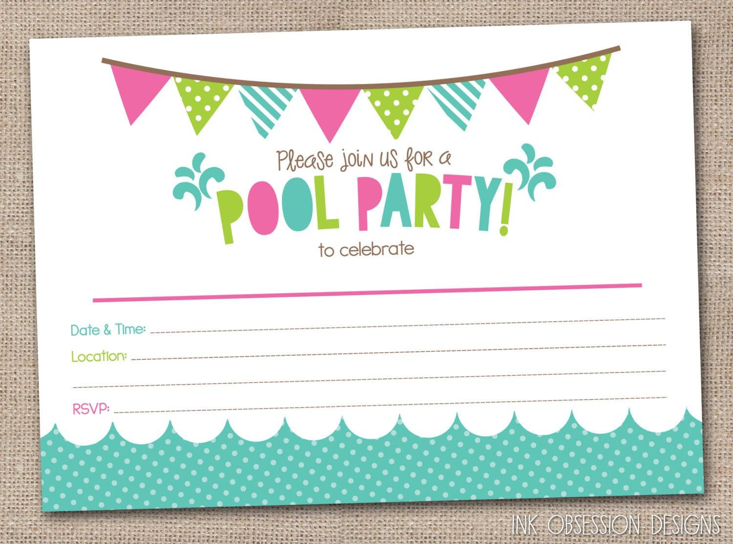 Best ideas about Birthday Invitations Free
. Save or Pin Free Printable Pool Party Birthday Invitations Now.