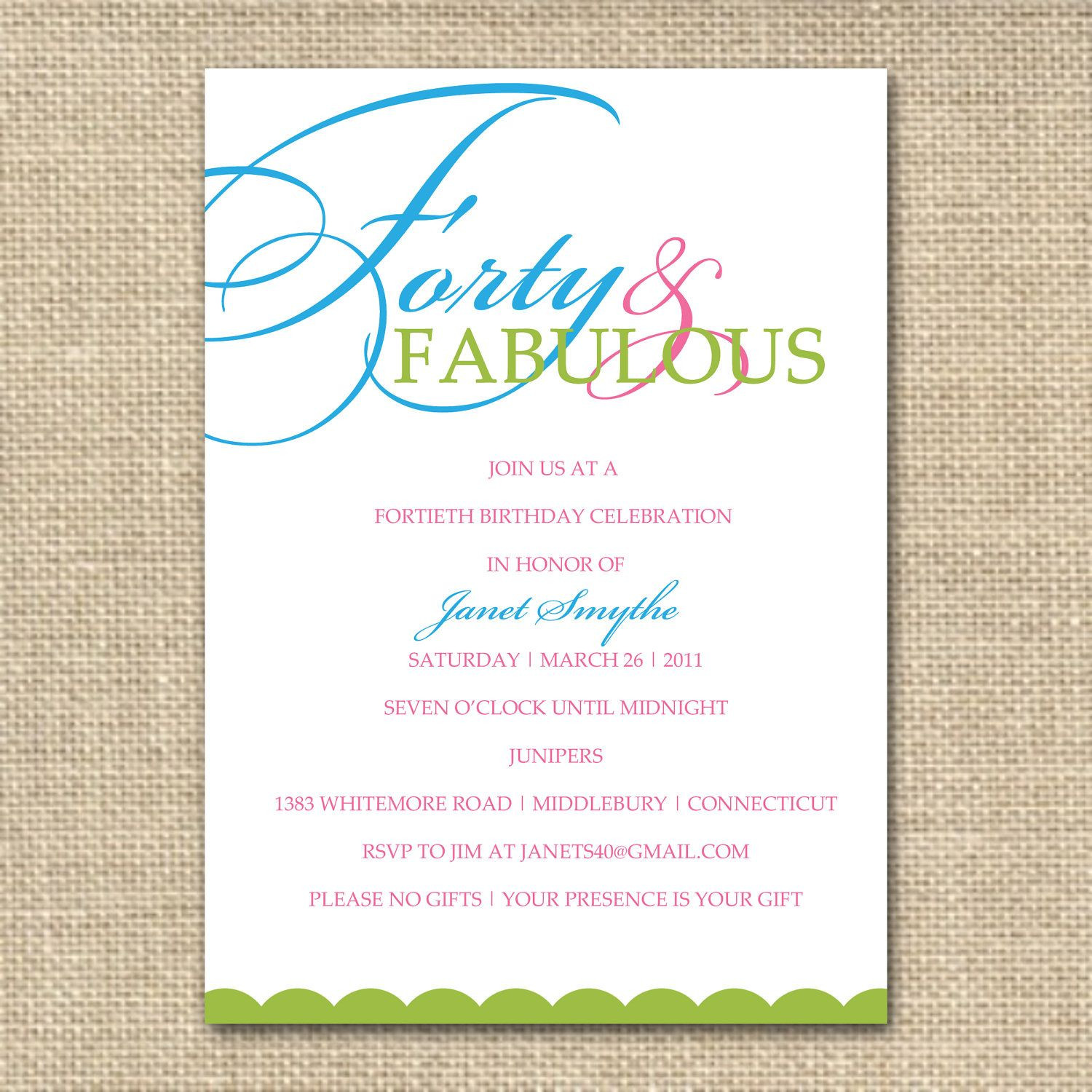 Best ideas about Birthday Invitations Ideas
. Save or Pin 40th Birthday Invitation Wording Designs Ideas Now.