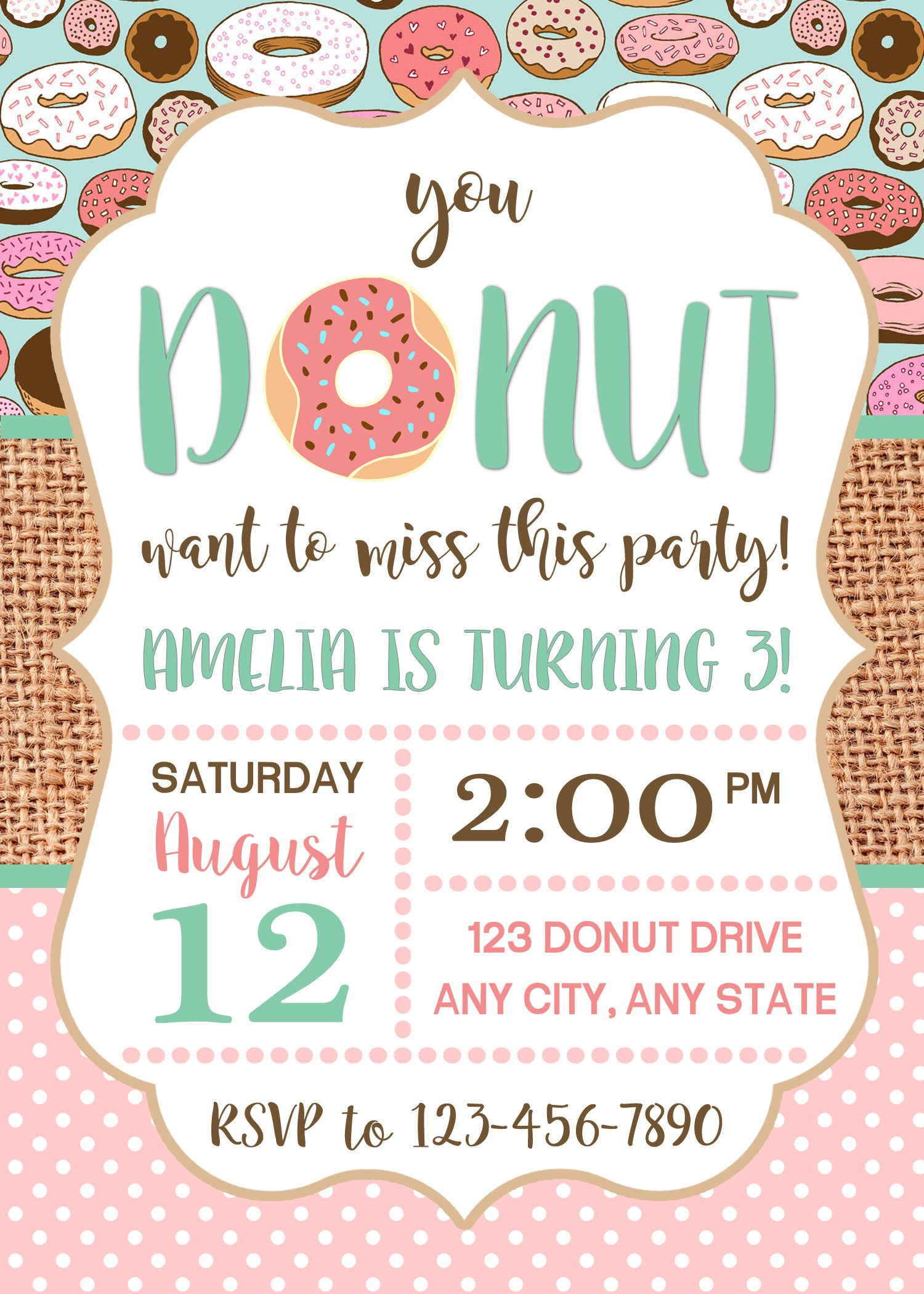 Best ideas about Birthday Invitations Ideas
. Save or Pin Donut Invitation Donut Party Birthday Invitation Donut Now.