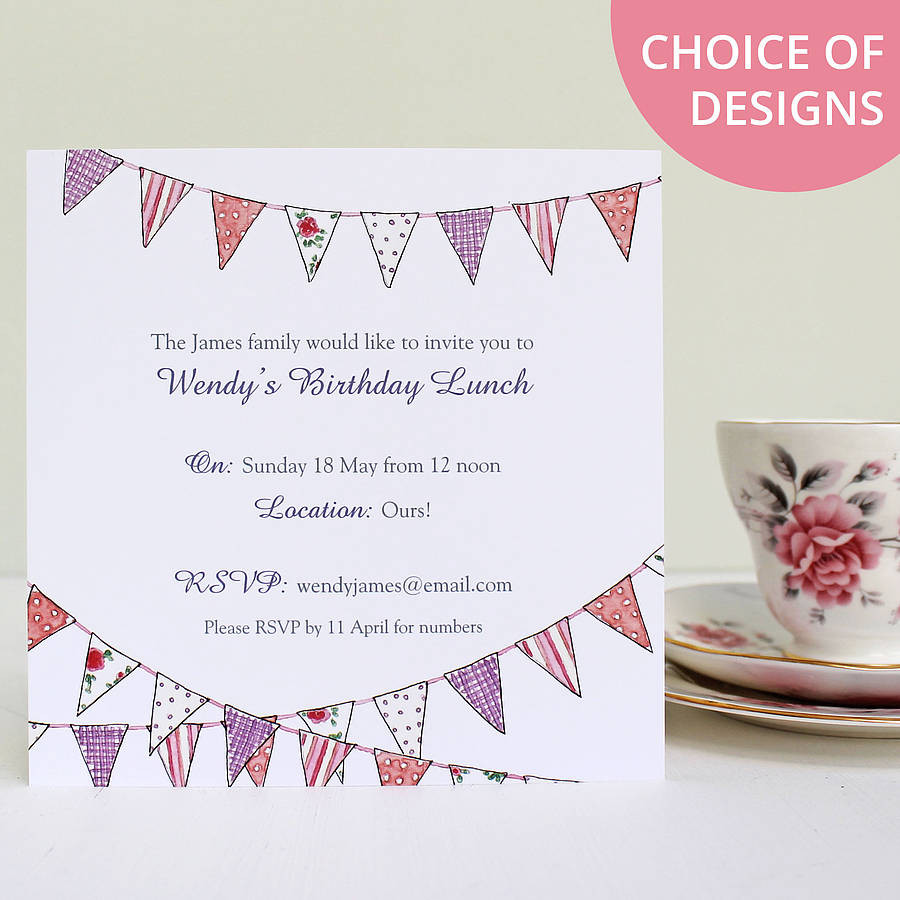 Best ideas about Birthday Invitations Online
. Save or Pin personalised bunting party invitations by martha brook Now.