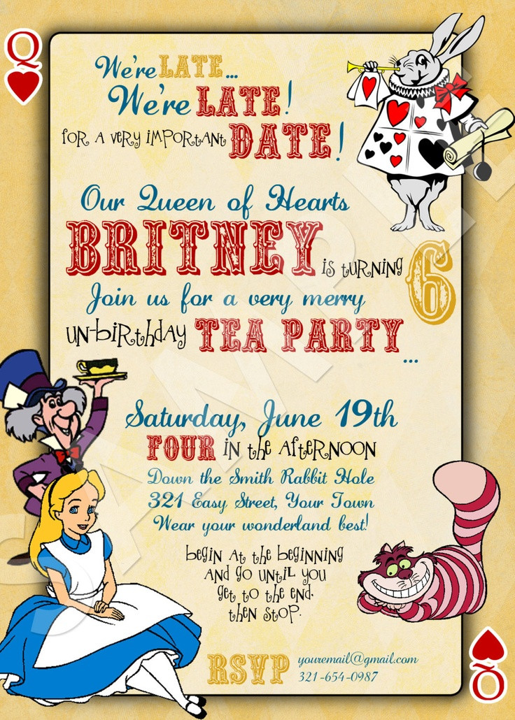 Best ideas about Birthday Invitations Online Free
. Save or Pin Alice in Wonderland Birthday Invitations Now.